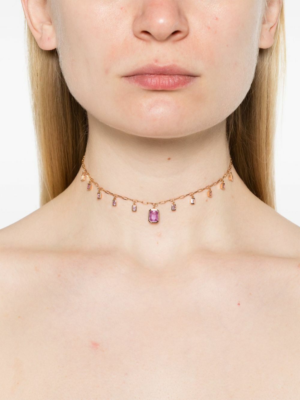 SHAY 18K Rose Gold Pink Sapphire Choker