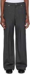 CMMAWEAR Gray Side Pleats Wool Trousers