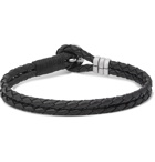 PAUL SMITH - Woven Leather and Silver-Tone Bracelet - Black