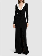 ALESSANDRA RICH Cady Evening Dress with Rose