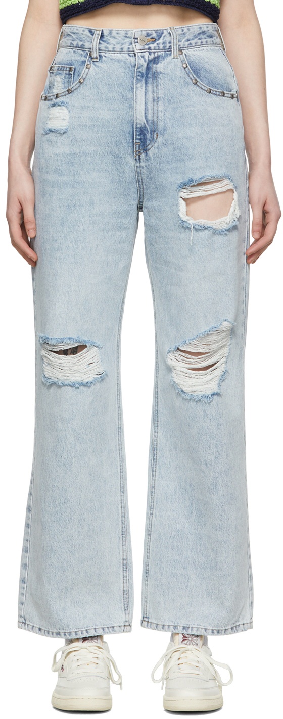 Photo: SJYP Blue Distressed Jeans