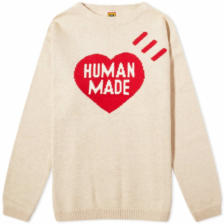 Photo: Human Made Men's Heart Knit Sweater in Beige