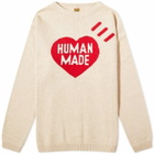 Human Made Men's Heart Knit Sweater in Beige