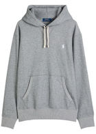 Polo Ralph Lauren Logo-embroidered Hooded Waffle-knit Sweatshirt Grey
