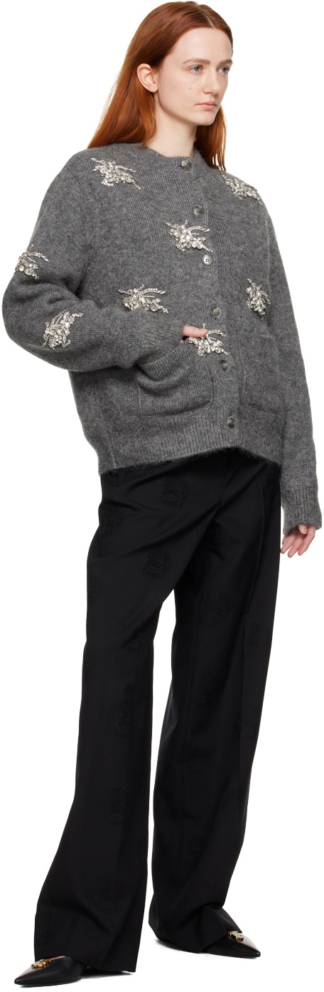 Burberry Gray Crystal EKD Cardigan