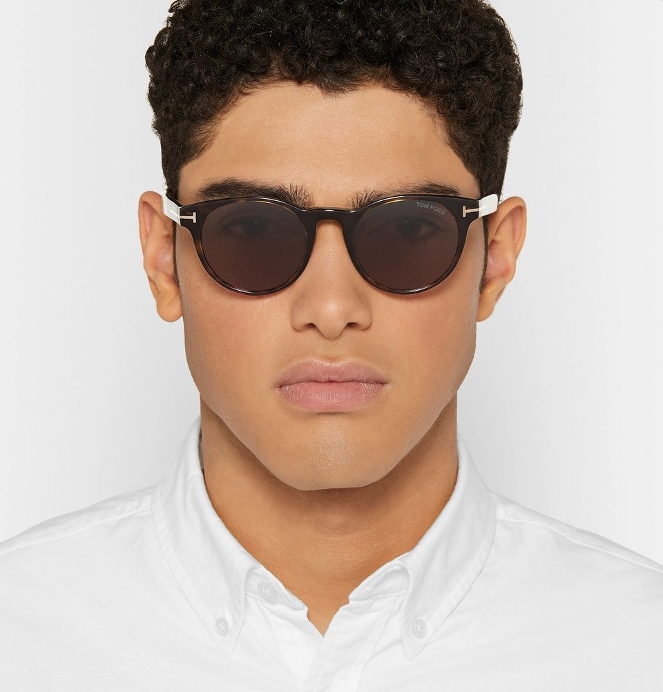 TOM FORD - Palmer Round-Frame Tortoiseshell Acetate Sunglasses