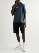 Off-White - Oversized Logo-Print Cotton-Jersey T-Shirt - Blue