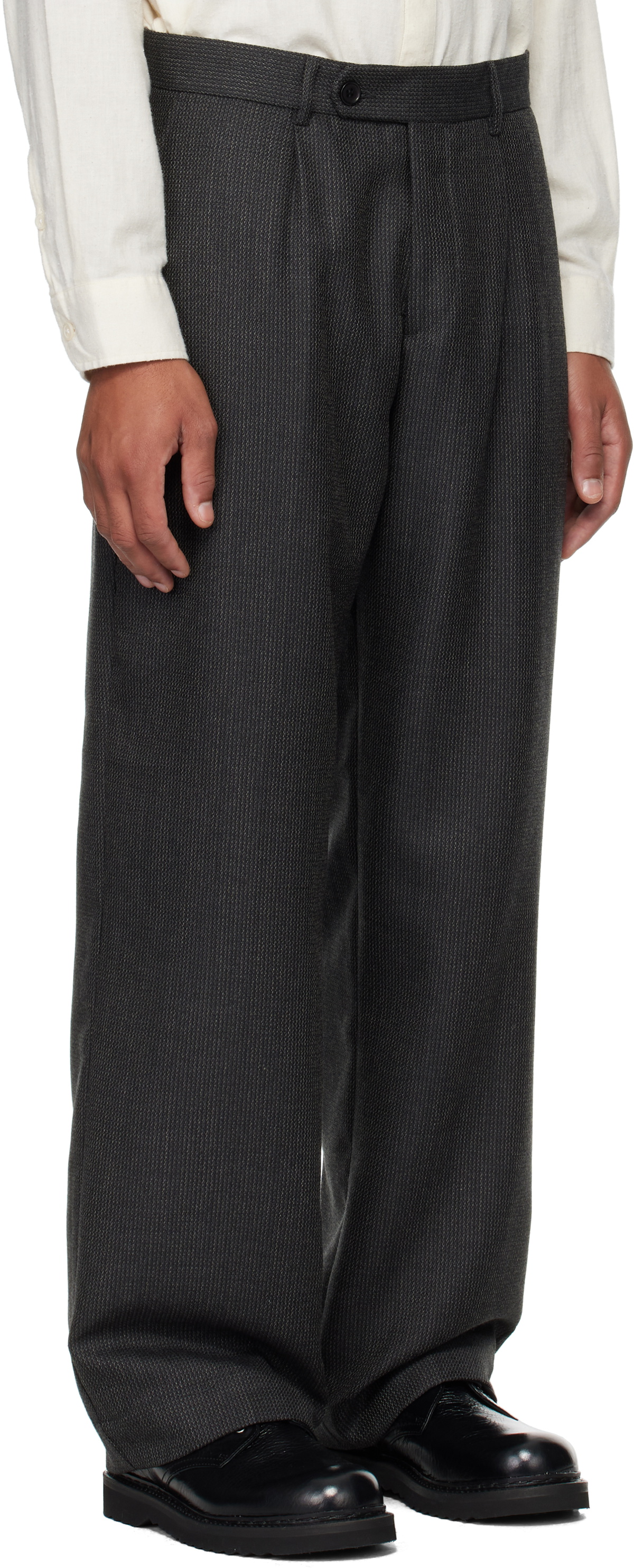 【Mfpen】SERVICE TROUSERS solidgreywool s Service Trouser in Warm Grey Twist Wool