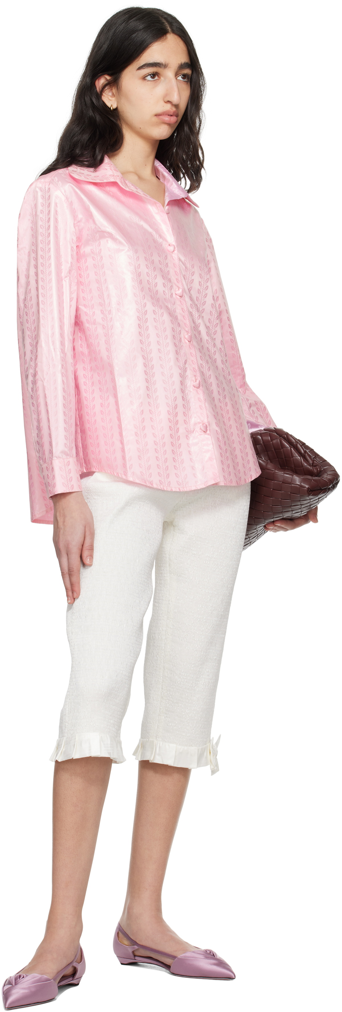 SUPER YAYA Off-White Pantacourt Audrey Trousers
