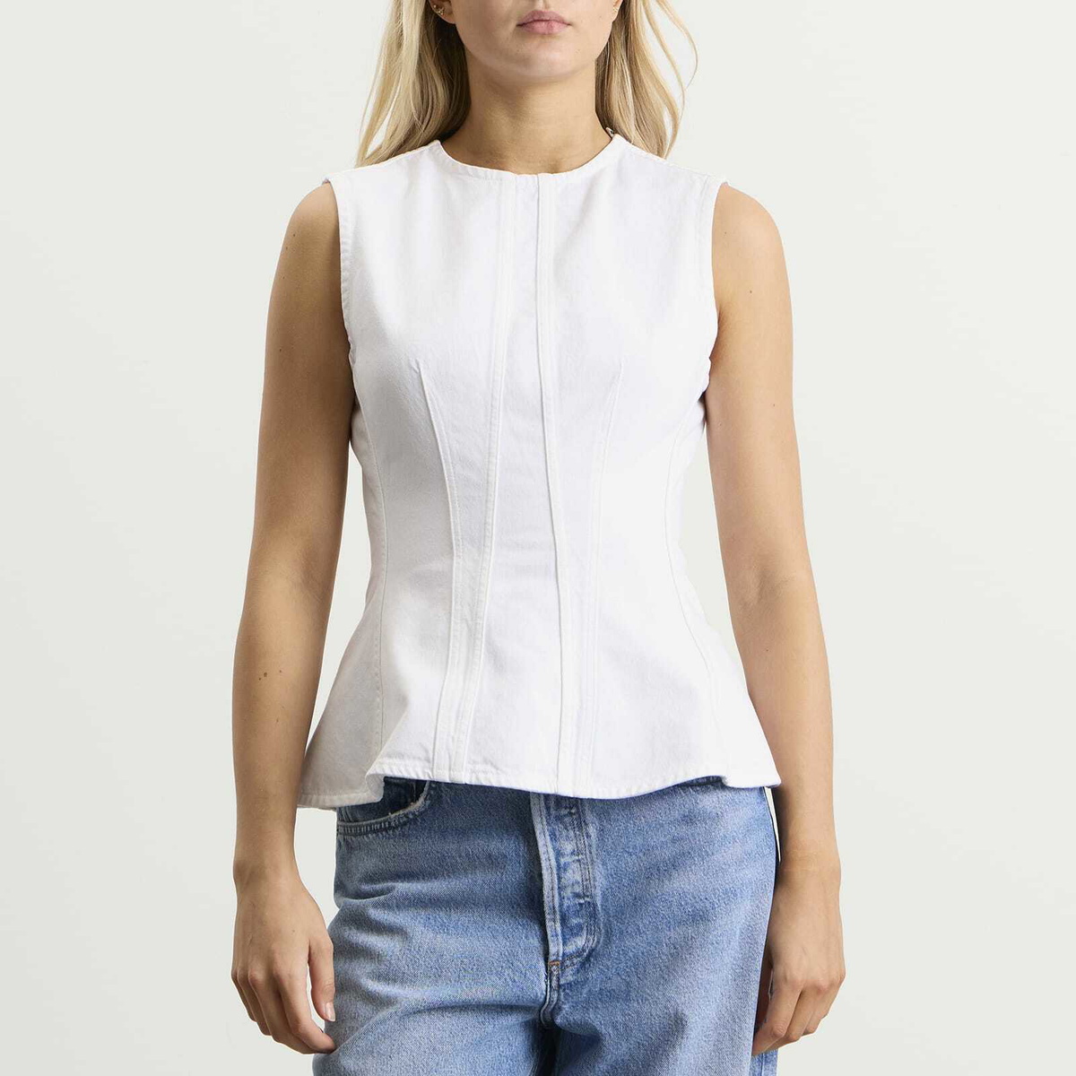 Agolde Women's Corbin Denim Shell Shirt in Marshmallow
