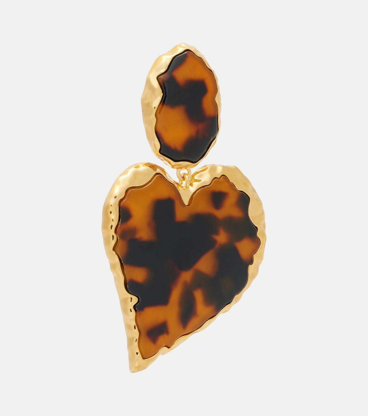 Oscar de la Renta Heart embellished clip-on earrings