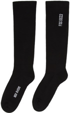 Rick Owens Black Cotton Mid-Calf Socks
