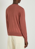 Another Tomorrow Crew-neck Fine-knit T-shirt Red