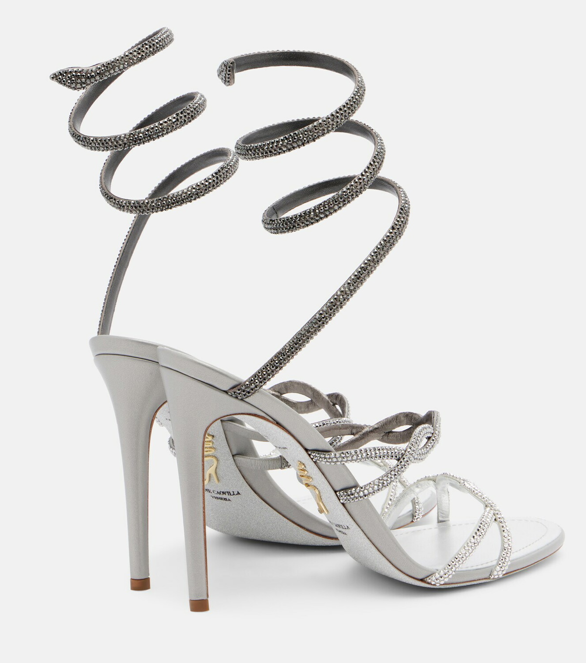 Rene Caovilla Cleo embellished satin sandals