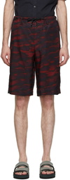 Dries Van Noten Red Len Lye Edition Twill Shorts