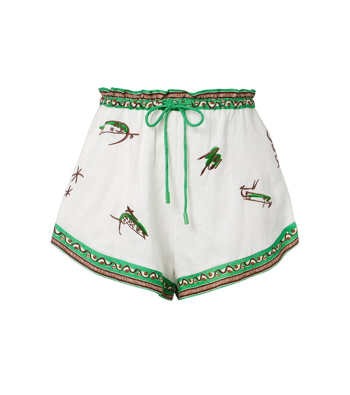Photo: Alémais Wanda embroidered linen shorts