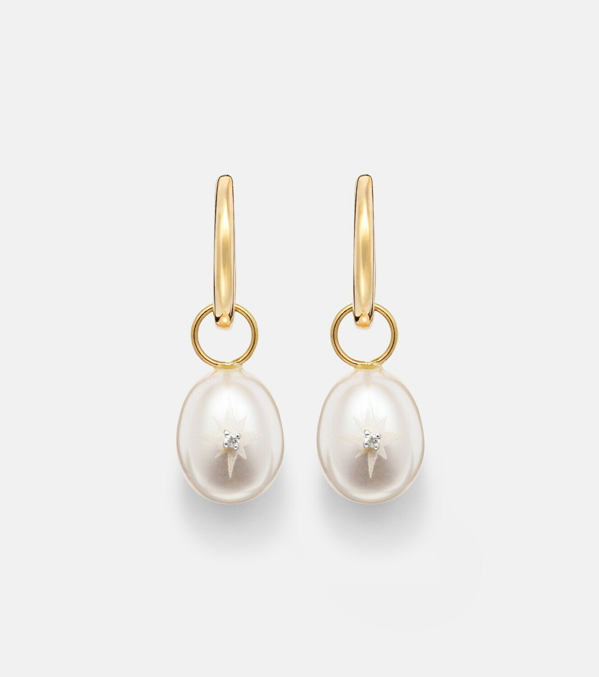 Mateo 14kt gold drop earrings with pearls and diamonds