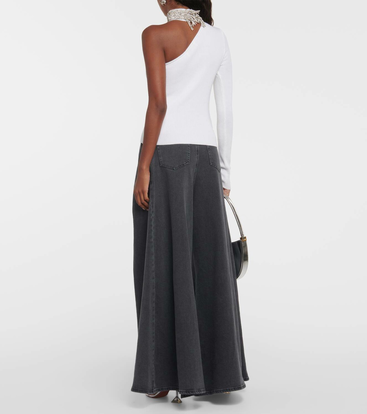 Giuseppe di Morabito Crystal-embellished wool-blend top