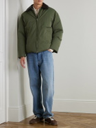 Bottega Veneta - Intrecciato Leather-Trimmed Shell Down Jacket - Green