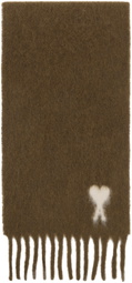 AMI Paris Brown Alpaca Ami de Coeur Scarf