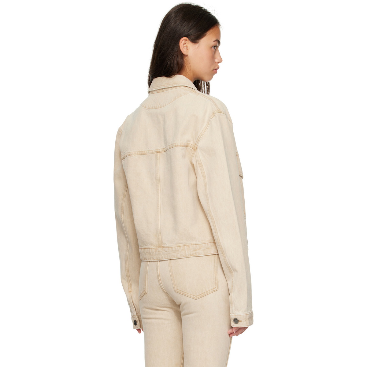 KHAITE Beige Tomer Collared Denim Jacket