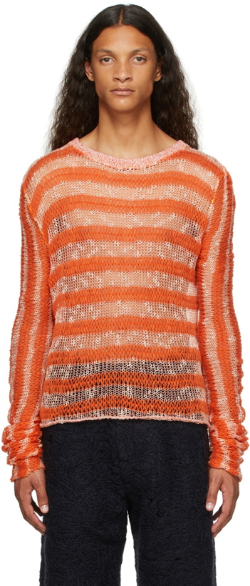 Photo: Vitelli SSENSE Exclusive Orange Netted Sweater