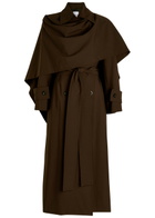 Esse Studios Onus Cape-effect Woven Trench Coat Brown