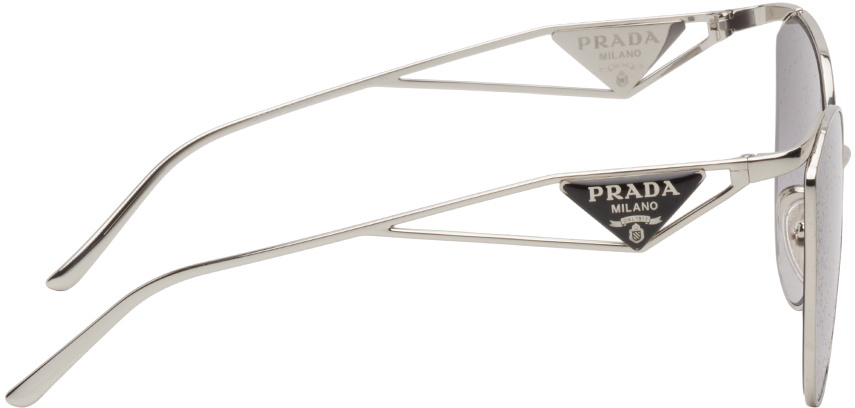 Prada Eyewear Silver Cat-Eye Sunglasses Prada