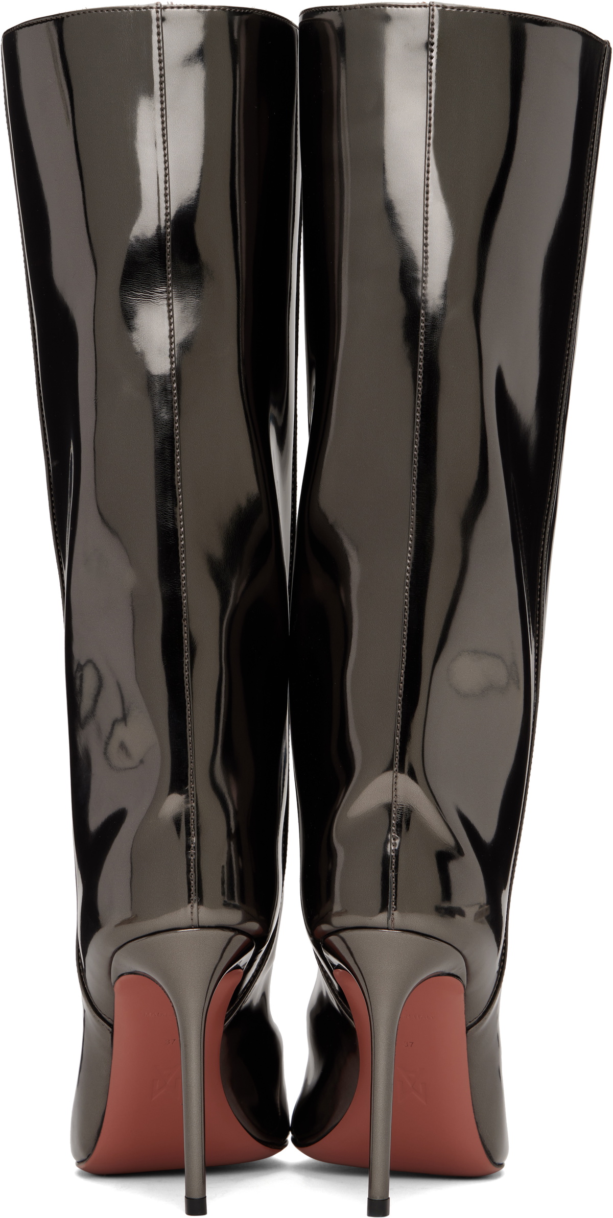@*a様 masnada マスナダ オープントゥ レースアップブーツ 銀 39 Steve Madden Rashida Mesh Rhinestone Pointed Toe Over the Knee