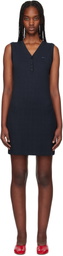 Maison Kitsuné Blue Baby Fox Patch Ribbed Minidress