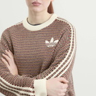 Adidas Women's Knit Jumper in Off White/Collegiate Green/Equipment Red