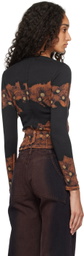 Eckhaus Latta Black & Brown Lapped Baby Crewneck T-shirt