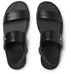 Versace - Appliquéd Leather Sandals - Black