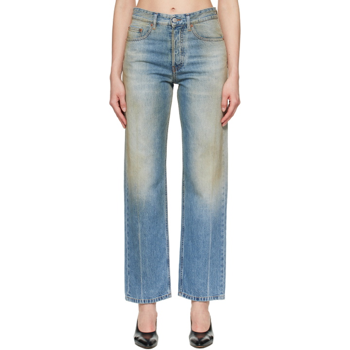 Photo: MM6 Maison Margiela Blue Straight-Leg Jeans