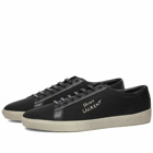 Saint Laurent Men's SL-06 Court Leather Signature Sneakers in Black