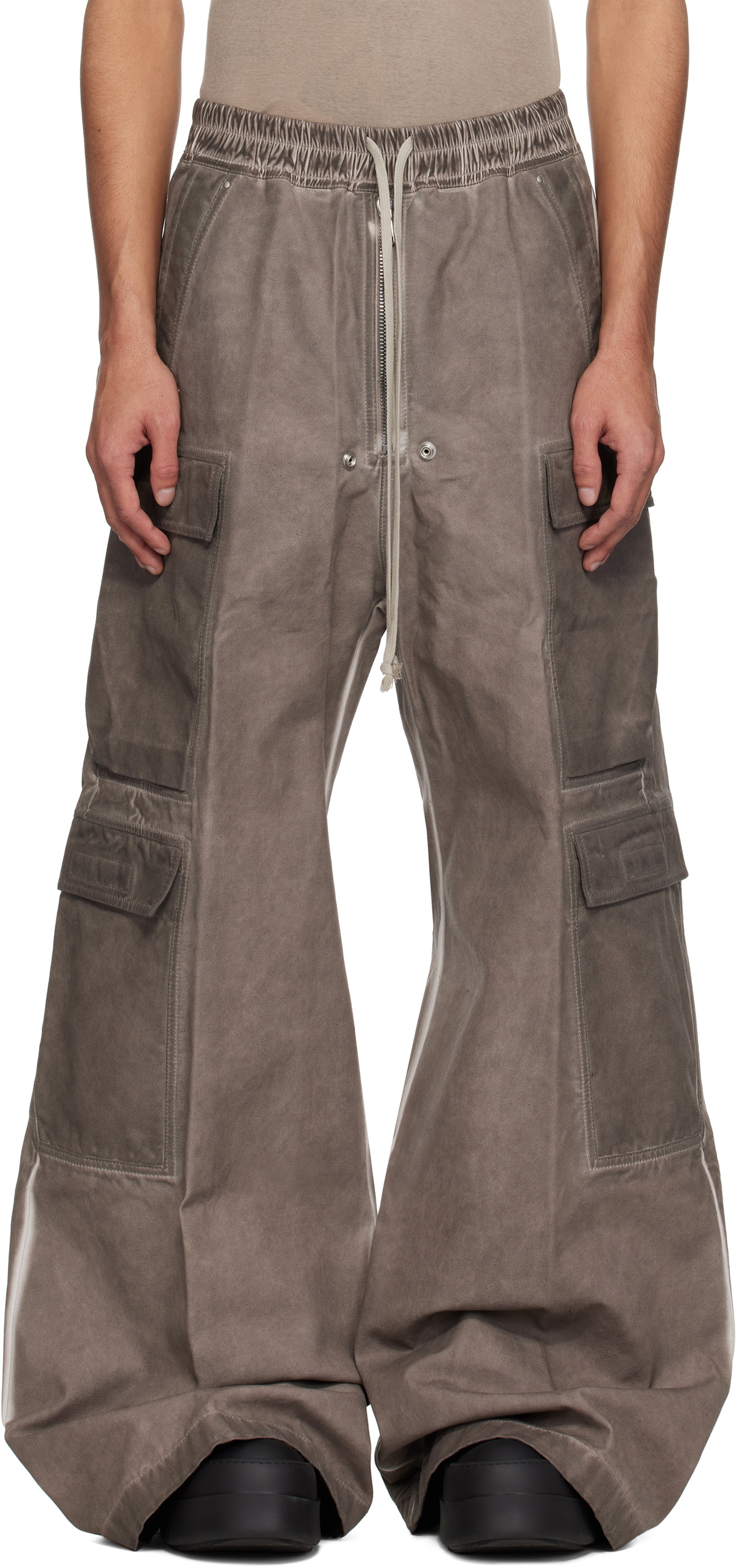 【美品タグ付】RICK OWENS DRKSHDW パンツ ゴッドグレー M Rick Owens DRKSHDW Gray Hollywood Double Cargo Jumbo Belas Pants