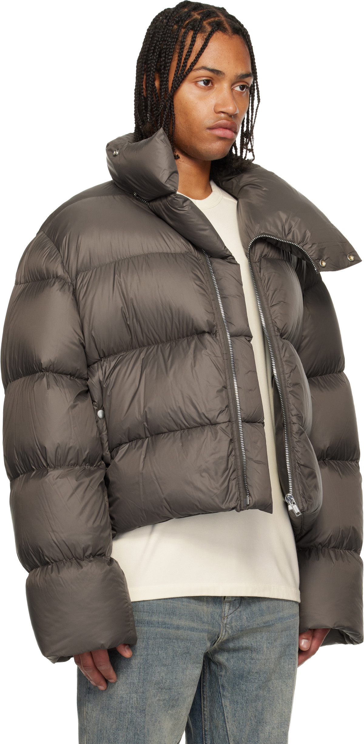 Rick Owens Gray Concordians Turtle Down Jacket