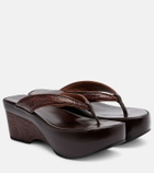 Dries Van Noten Embossed leather thong sandals