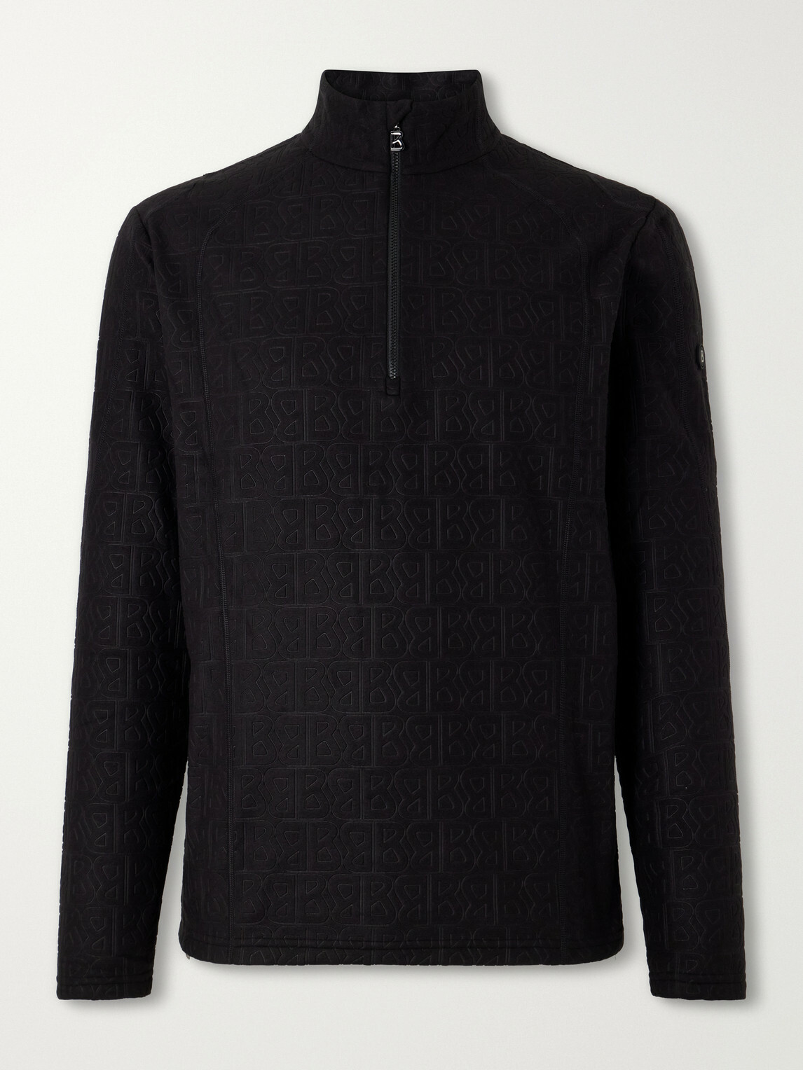 BOGNER - Harry Logo-Print Stretch-Fleece Half-Zip Ski Midlayer - Black