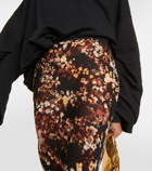Dries Van Noten Printed satin maxi skirt