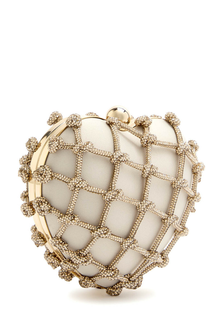 Rosantica Cupido Nodi Crystal-embellished Satin Cross-body bag - Grey - One Size