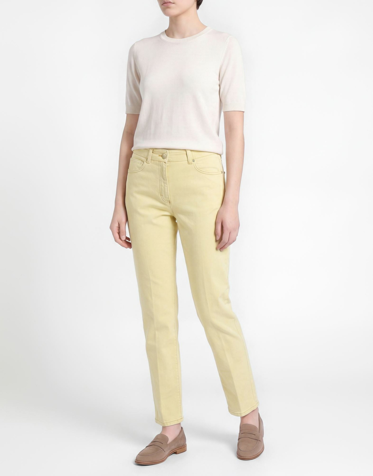 Peserico Womens Jeans Pastel in Yellow