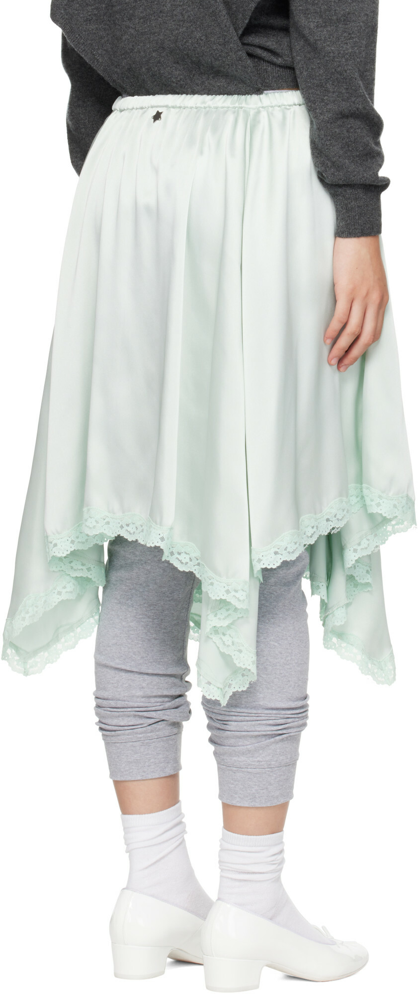Sandy Liang Blue Sophie Midi Skirt