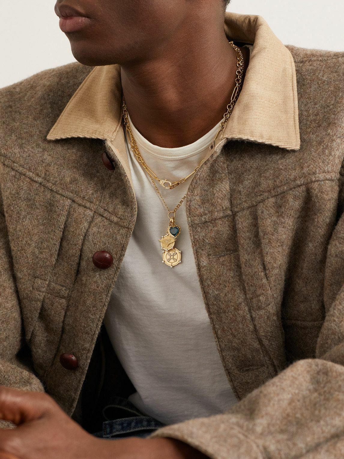 Foundrae Sister Hook Gold Diamond Chain Necklace Foundrae