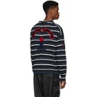 Opening Ceremony Black and Navy Striped Varsity Sweater