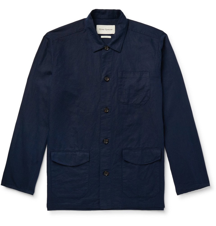 Photo: Oliver Spencer - Linton Linen and Cotton-Blend Shirt Jacket - Blue