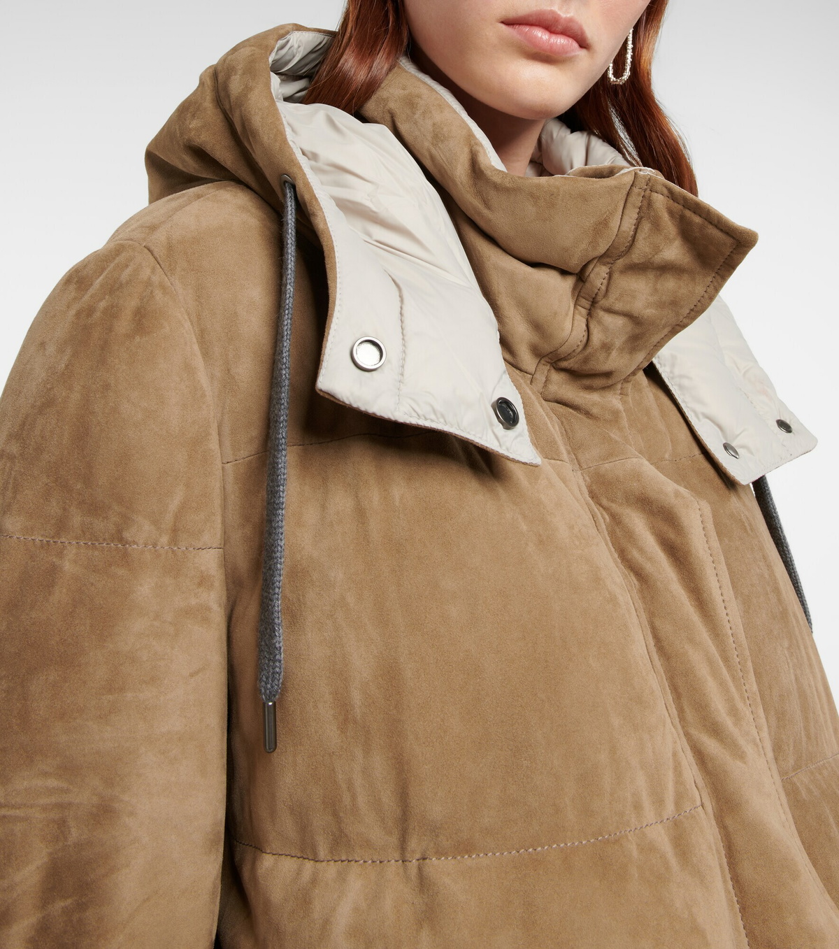 Brunello Cucinelli - Suede puffer jacket