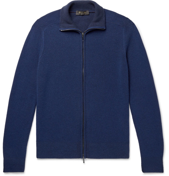 Photo: Loro Piana - Cashmere Zip-Up Cardigan - Blue