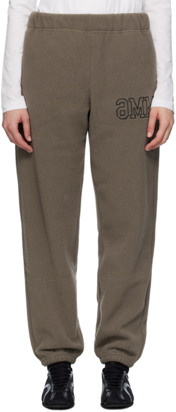 Photo: MM6 Maison Margiela Taupe Fleece Sweatpants