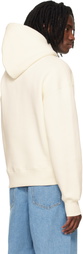 AMI Paris Off-White Cotton Embossed Ami De Coeur Hoodie